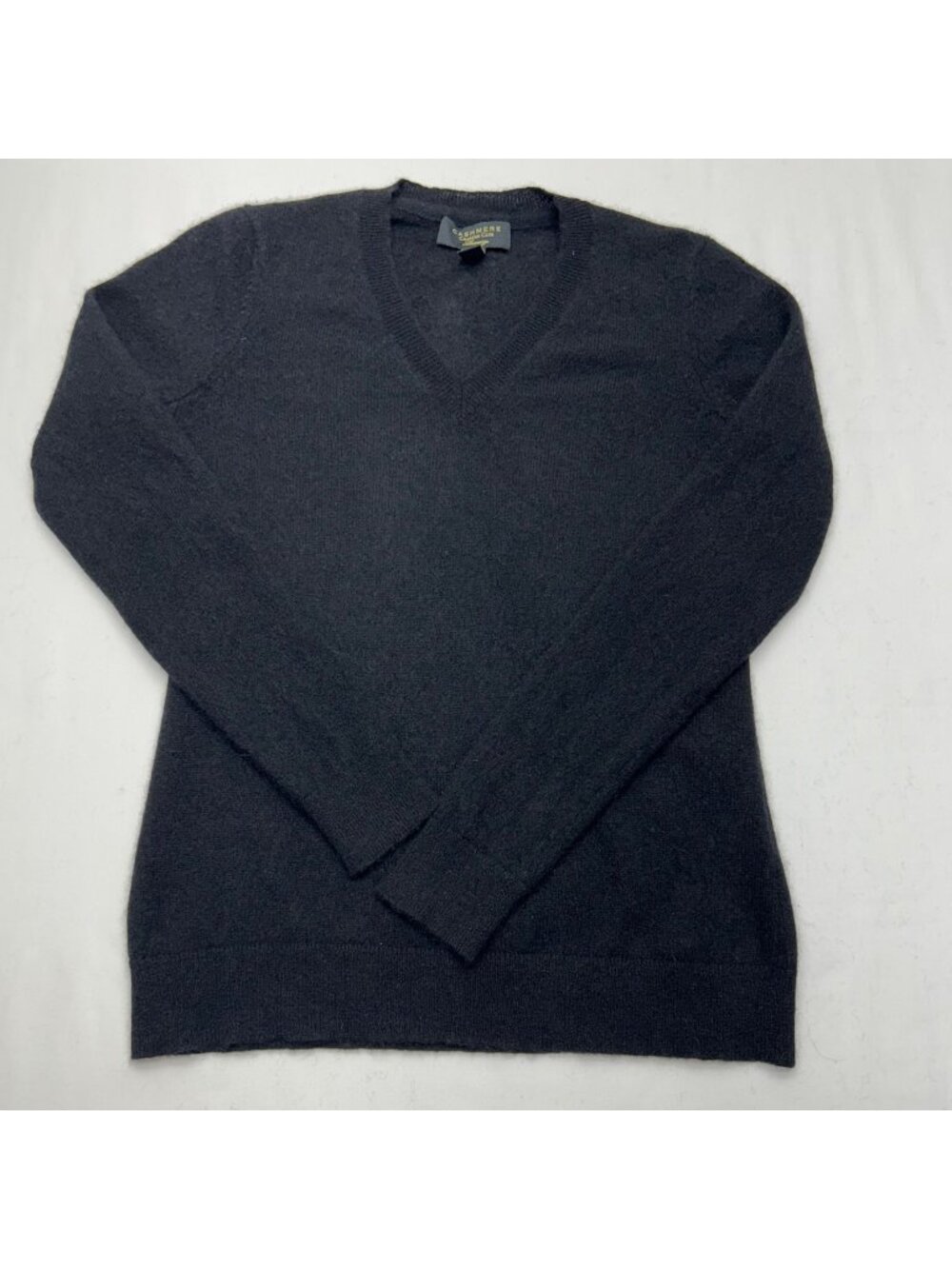Charter Club 100% Cashmere Luxury Black V-Neck Sweater PS Womens Long Sleeve